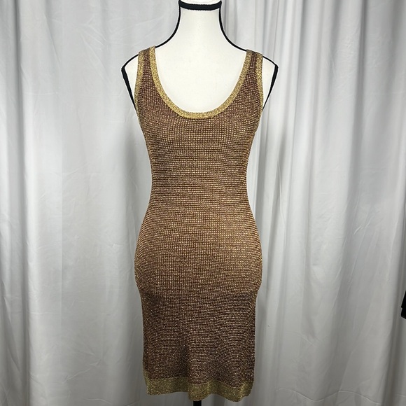 The Limited Dresses & Skirts - The Limited Women's Vintage Gold Mesh Tank Style Mini Dress Coverup, Size XS